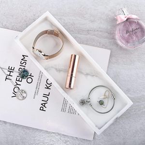 Natural White Marble Bathroom <b>Tray</b> Stylish Decorative Jewelry Organizer and Countertop <b>Vanity</b> Essential Set for Your Bathroom - Product Image 4