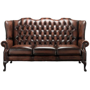 Divano Chesterfield in Pelle PU Marrone a 3 Posti, Imbottito con Braccioli Arrotolati per Hotel, Lobby, Lounge, Bar <span class=keywords><strong>e</strong></span> Club - Product Image 1