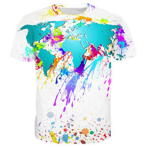 Camiseta de Manga Corta para Hombre, Cuello Redondo, 100% Algodón, Corte Regular, Estampado de Serigrafía Colorido, Informal de Verano - Product Image 6