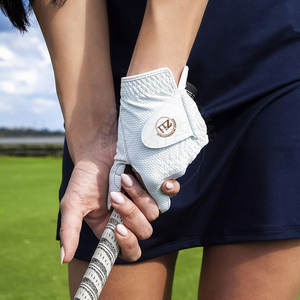 Gants de golf en cuir de sécurité sportive, protection UV, ajustables, écologiques, séchage rapide, respirants, légers, en stock - Product Image 6