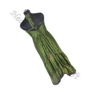 SD010 Saree / Sari / Shari vêtements indiens et pakistanais de l'Inde Hippy Boho vente chaude indien fait à la main Vintage Sari robe en soie - Product Image 4