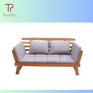 Modern Acacia Solid <b>Wood</b> <b>Daybed</b> Bench Comfortable Outdoor Furniture for Parks Hotels & Malls-Thinh Phu Furniture - Product Image 5