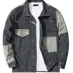 Chất Lượng Cao Nam Denim Áo Khoác Giản Dị Màu Rắn Thời Trang Phố Áo Khoác Nút up Quần Áo Lao động Đau Khổ Vá <span class=keywords><strong>Pilot</strong></span> Áo Khoác Cho Nam Giới - Product Image 4