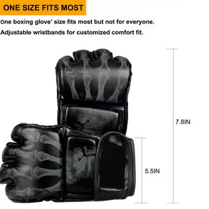 Dolanto Gants MMA pour hommes en cuir de vachette de qualité supérieure plus rembourré respirant pour le sport Protection des mains Porter dans la boxe d'arts martiaux - Product Image 4