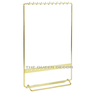 Présentoir de bijoux en fil métallique avec revêtement en poudre d'or finition Base ronde à deux oiseaux qualité supérieure pour l'organisation - Product Image 5