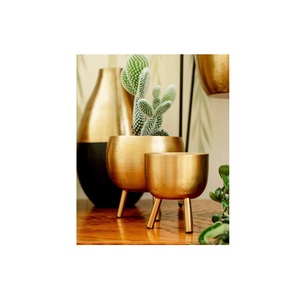 Decorative Gold <b>Flower</b> <b>Baskets</b> And Planters galvanized Planter <b>For</b> Home And Garden Decor customized Sizes Floor <b>Flower</b> Planter - Product Image 4
