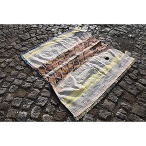 Alfombra turca Étnica Vintage 4,3 X 4.6ft Clásico Blanco Amarillo Patchwork Diseño Lana Látex Rectangular Área grande para sala de pasillo - Product Image 3