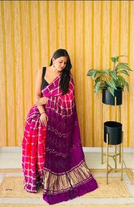 Sari en soie modal Ghatchola de designer, nouvelle arrivée, sari en soie modal Gajji ethnique de luxe au meilleur prix par le fabricant - Product Image 2