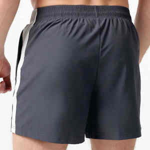 Short de sport taille haute pour hommes Short en maille de gymnastique à séchage rapide pour les sports de plein air, entraînement, fitness, course à pied décontracté, teint en plaine - Product Image 1
