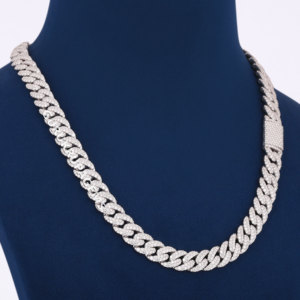 Nouvel arrivage VVS Lab Grown Diamond 20mm Iced Out Cuban Link Chain Collier en argent sterling 925 Hip Hop Mens Jewelry - Product Image 2
