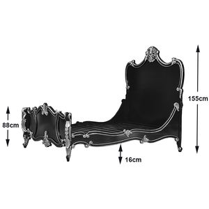 Cama Luis XV Hecha de Madera de Caoba de Alta Calidad con Color Negro y Dorado para Muebles de Dormitorio - Product Image 6