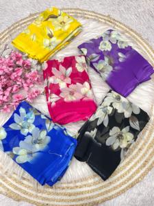 Sari en Georgette Imprimé Rose Pâle de Style Indien Boutique Bollywood Fantaisie pour Fête Dernière Collection Exclusive Vêtement Ethnique Casual pour Femmes et Filles - Product Image 2