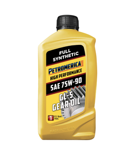 Huile de transmission à pression extrême Petromerica entièrement synthétique 75W-90 GL-5 anti-usure, lubrifiant automobile, lot de 6, 1 litre - Product Image 1