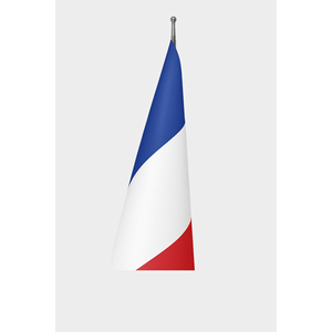 Drapeau d'intérieur officiel de la France 3x5 pieds, imprimé numériquement en polyester, avec cordon en plastique et mât en aluminium pour l'affichage - Product Image 3