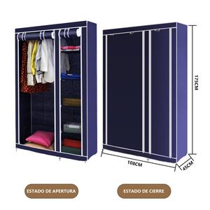 Guardarropa armadio armatibile Portatil Blanco con Tela y Cortina - Mueble Organizador Perchero - Product Image 3