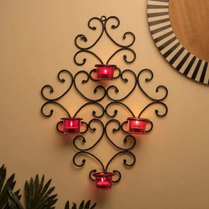 Soporte decorativo para luz de té de pared, votivo de vidrio para iluminación suave y acogedora, diseño de pared, soporte para luz de té con votivo de vidrio - Product Image 1