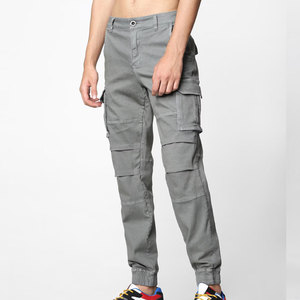 2025 nouveau pantalon Cargo pour hommes de couleur unie taille haute ample ajusté tenue décontracté 100% coton frais prix - Product Image 2