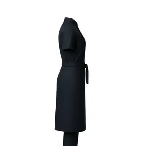Uniforme de hostelería azul marino con cinturón y mangas 3/4 - Product Image 2