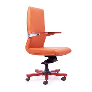 Silla Ejecutiva Ergonómica Comfoto BFGVP055, Silla Elevadora de Cuero Premium con Patas de Madera, Altura Ajustable, Clásica para Uso en Taller - Product Image 1