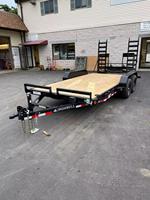 TRAILER FLATBED 18 kaki x 7 kaki 3500kg TIGA AS RODA DENGAN RAIL SAMPING YANG DAPAT DILEPAS 5,5m x 2,2m untuk pengangkutan mesin.
