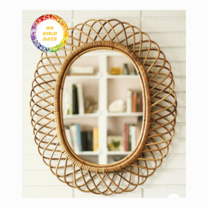 Miroirs décoratifs en rotin Top Sale, produits artisanaux de haute qualité fabriqués au Vietnam par l'usine 99 Gold Data - Product Image 1
