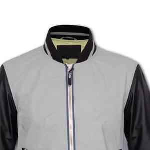 Green varsity <b>jacket</b> <b>men</b> <b>White</b> sleeve preppy <b>jacket</b> Turn-down collar polyester Single breasted autumn wear - Product Image 3