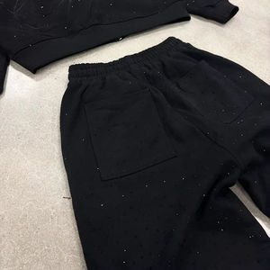 Active Wear Women Winter Summer <b>Rhinestone</b> Casual Fitness Wear Long Sleeve Boxy Fit Zipper Running Hoodies Shorts Tracksuit - Product Image 4