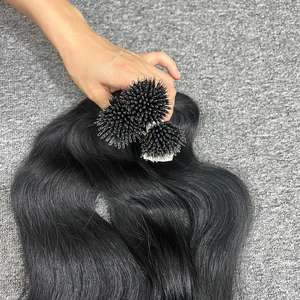 Cheveux humains bruts en gros, vague naturelle en pointe nano, extensions de cheveux de haute qualité, 100% cheveux bruts cambodgiens - Product Image 1