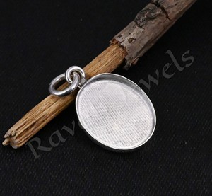 Pendentif en argent sterling véritable 925 12x16mm, ovale et vierge, pour les cendres et la résine. - Product Image 4