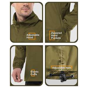 Chaquetas Cortavientos Personalizadas Casuales de Invierno para Hombre, Plegables, de Color Sólido, con Cremallera Frontal, Detalles Reflectantes y Capucha Ajustable - Product Image 4