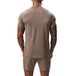 Conjunto de pantalones cortos deportivos para gimnasio con logotipo personalizado para hombre, camiseta ajustada ecológica, cierre de cordón de cintura media, posición frontal para correr - Product Image 6