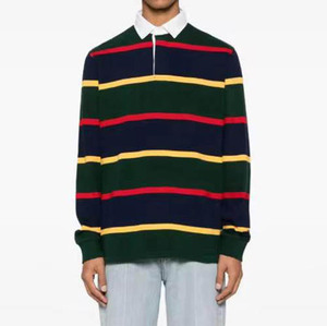 2025 meilleure qualité couleur personnalisée hommes classique à manches longues Rugby pour polos taux de gros pas cher prix solide tenue décontracté - Product Image 3