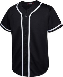 Maillot de baseball à manches courtes et col en V avec impression camouflage et couleurs unies, uniforme d'équipe, sublimation - Product Image 3
