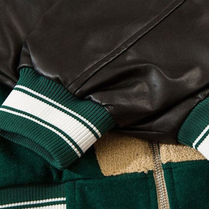 Men's Custom Logo Winter Varsity <b>Jacket</b> Plus Size Waterproof Woolen Sleeves Chenille Embroidery Patch Oversized Zipper Cotton - Product Image 6