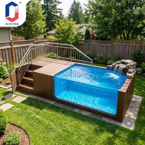 Piscina Prefabricada en Contenedor, Panel Acrílico, Piscina Elevada con Sistema de Filtración Completo para Proyectos de Hoteles y Villas - Product Image 1