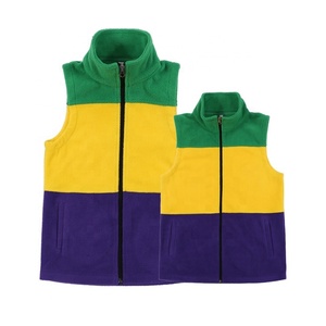 mom and me Mardi Gras Sherpa <b>Fleece</b> <b>Vest</b> jacket 2024 <b>Men</b> <b>Vest</b> Jacket Autumn Winter Big Size <b>Vest</b> Jacket Sleeveless - Product Image 1