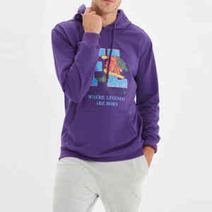 Vente chaude personnalisé à manches longues hiver hommes pull à capuche 100% coton polaire sérigraphie - Product Image 3