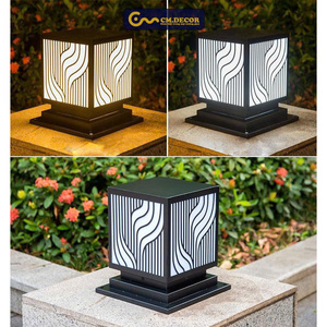 CMDecor DTC02 LED Garden Gate <b>Post</b> <b>Light</b> Aluminum and Glass Pillar Lamp with IP33 Rating Pure White Semi Flush Mount - Product Image 3