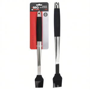 Brosse de cuisine en silicone chromée et noire 41 cm Accessoires BBQ C04000100 - Product Image 2