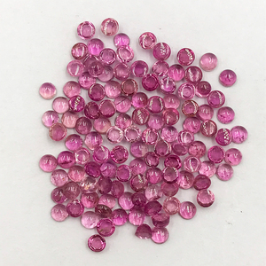 Nouveau Design Pierre Naturelle Tourmaline Rose Perles Rondes Cabochon Perles Rondes En Vrac Fabrication de Bijoux - Product Image 4