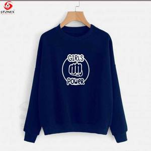 Fabricant Sweatshirts à capuche en coton vierge Usine Vente en gros Pull noir Sweat-shirt à col rond imprimé de logo personnalisé - Product Image 4