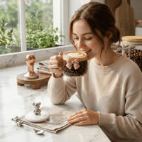 Ensemble de tasses à café en verre modernes et mignonnes avec couvercle, cuillère, design nœud papillon, grande capacité, boîte cadeau pour la maison et le bureau, cadeau de la Saint-Valentin