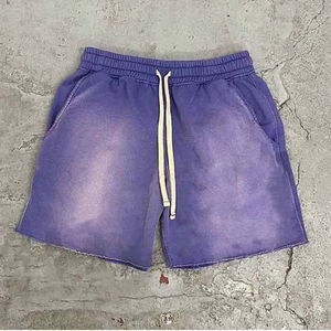 2025 nouveauté été hommes en vrac Shorts de sport Logo personnalisé Shorts de Jogging Vintage en détresse lavé à l'acide Shorts pour hommes vêtements - Product Image 5