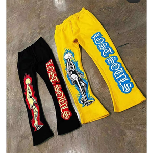 กางเกงขาบานสำหรับผู้ชายกางเกงขาบานผ้าฝ้าย100% ลำลองมีการออกแบบระบายอากาศได้ดีสินค้าอินเทรนด์ - Product Image 2