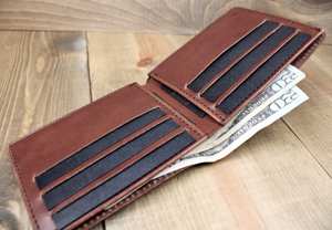 Premium Vintage <b>Leather</b> Bi Fold Wallet Slim Genuine <b>Leather</b> RFID Blocking <b>Purse</b> With Card Holder BFW-0106 - Product Image 5