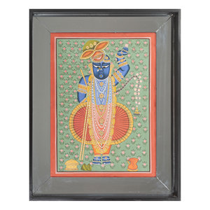 Pichwai Art Green Cotton Cloth Wall Art & <b>Tapestry</b> Traditional Design for Diwali Festivities - Product Image 3