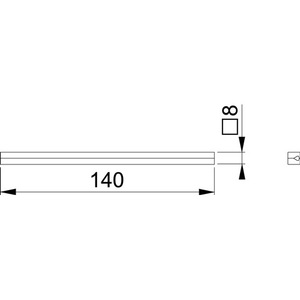 Pasador Cuadrado de 8 x 140 mm de Hierro Galvanizado, Pasador de Perfil HOPPE de 2 Piezas - Product Image 3