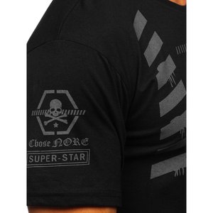 Camiseta de Manga Corta para Hombre NEW JOURNEY, 100% Algodón Orgánico, Corte Regular, Estampada en Negro, 200 Gramos, Jersey, Estampado Serigrafiado, Diseño Sólido - Product Image 3