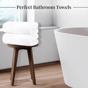 Juego de toallas de baño de algodón personalizadas de color blanco Toallas de baño de spa de felpa de secado rápido de felpa suave de alta absorción - Product Image 4