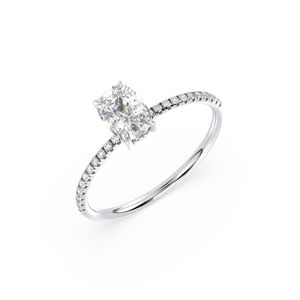 REYES Exquisite 1.17Ct taille coussin HPHT CVD Lab Grown Diamond Side Stone Bague de fiançailles en or massif 14K plaqué rhodium Bijoux - Product Image 1